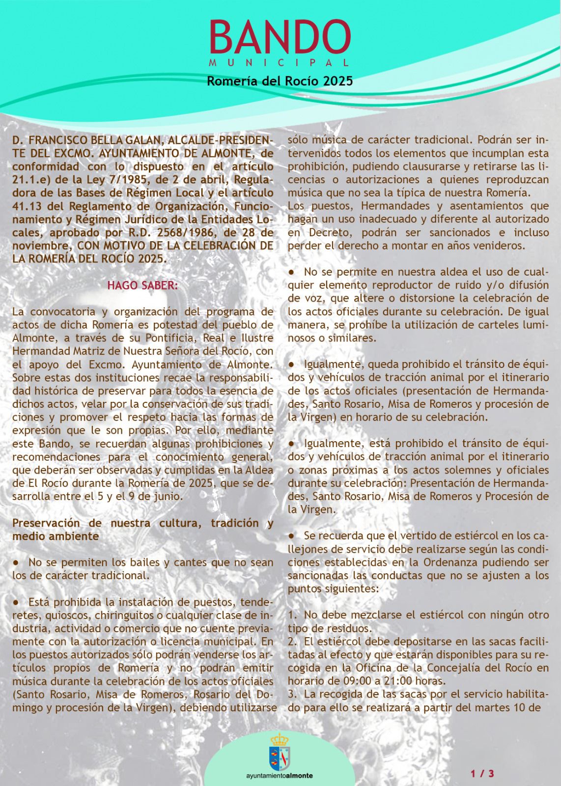 Bando Romería del Rocío 2025